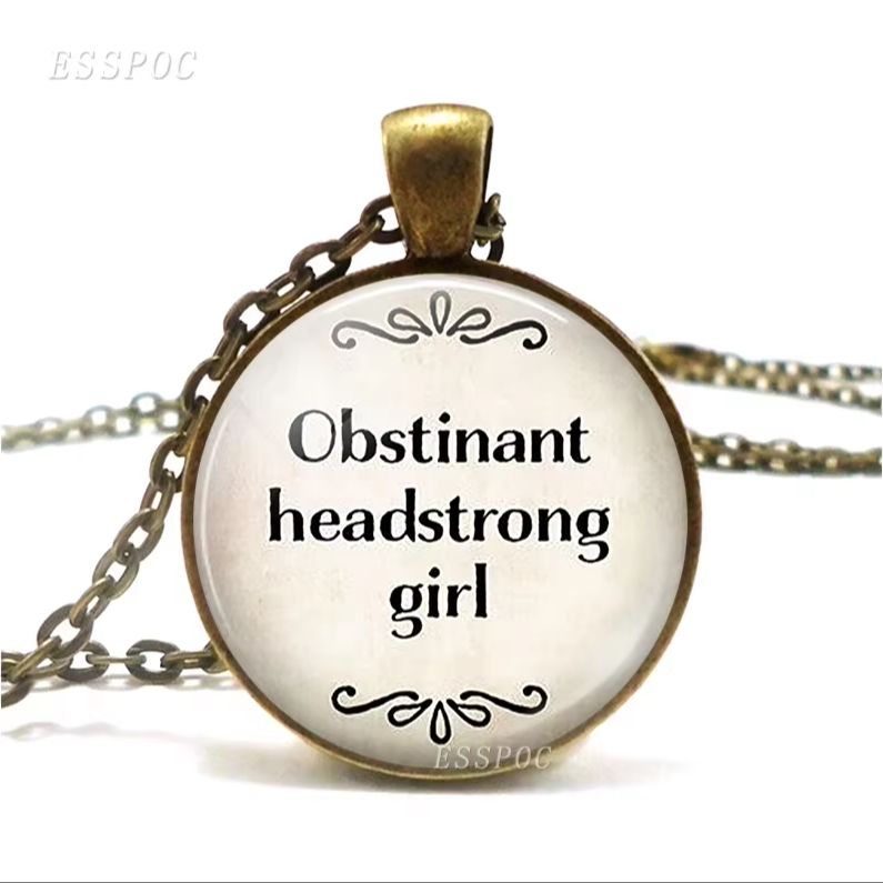 Women Accessories Quotes - فتاة عائلة جين أوستن إقتباس قلادة