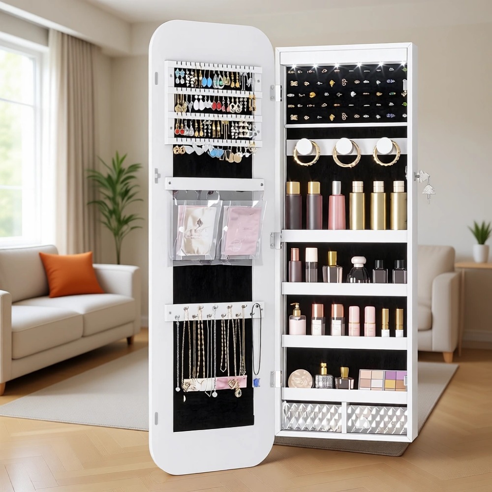 Women Accessories Organizer - خزانة مجوهرات مضاءة بمصابيح LED مع