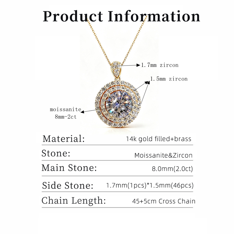 قلادة مويسانيت لامعة من Lnngy  - مراجعة Layered Necklace Set وسعره