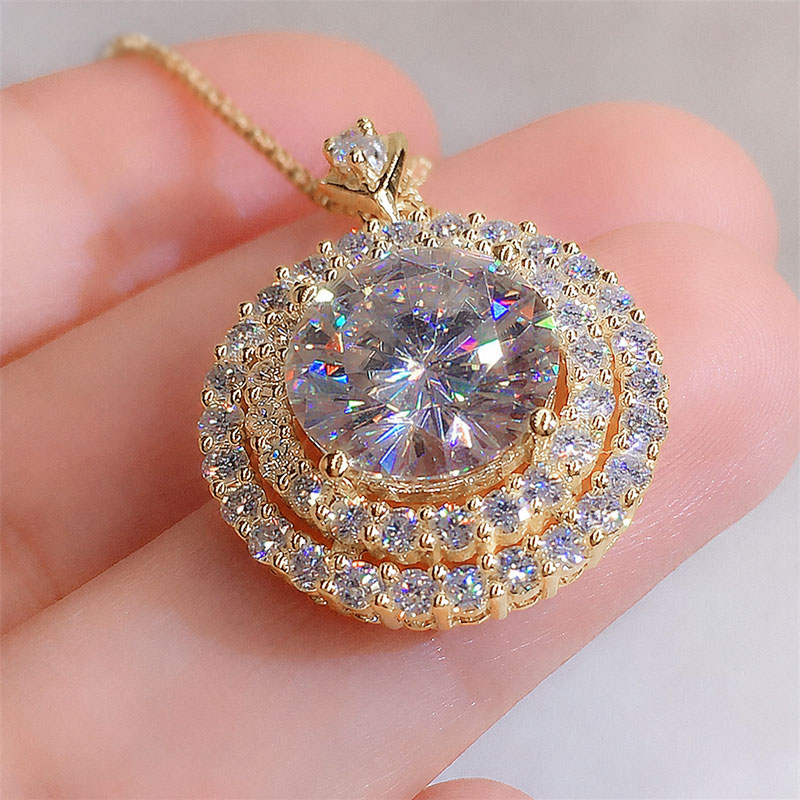 قلادة مويسانيت لامعة من Lnngy  - مراجعة Layered Necklace Set وسعره