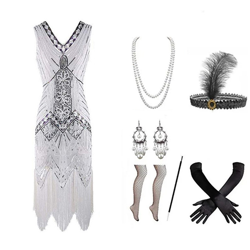 طقم فستان نسائي على طراز عشرين - مراجعة Women Accessories Products وسعره