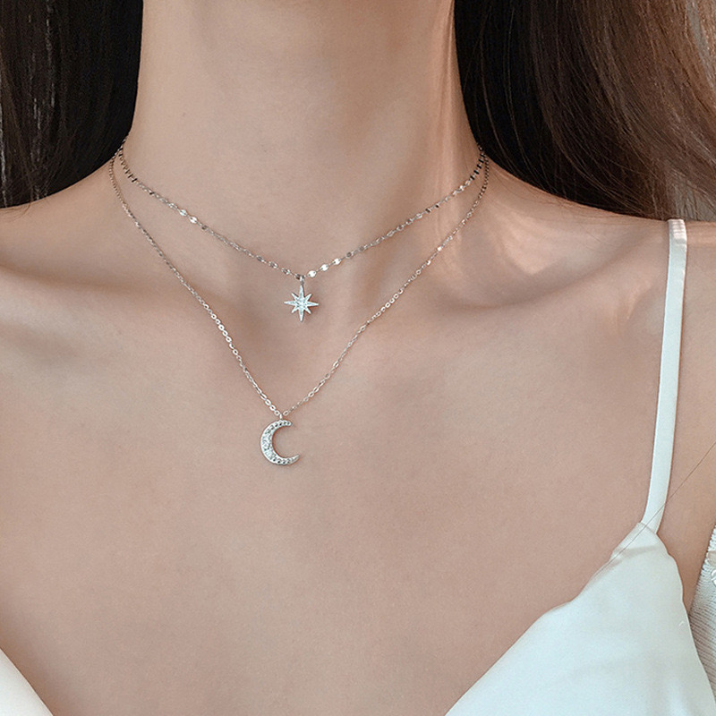 925 الاسترليني قلادة فضية للنس - مراجعة Layered Necklace Set وسعره
