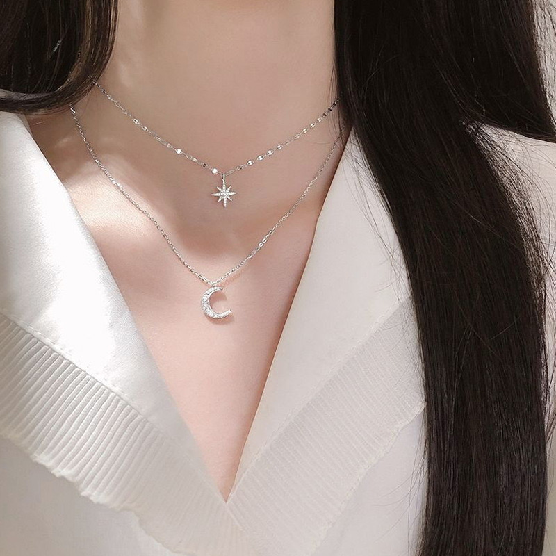 925 الاسترليني قلادة فضية للنس - مراجعة Layered Necklace Set وسعره