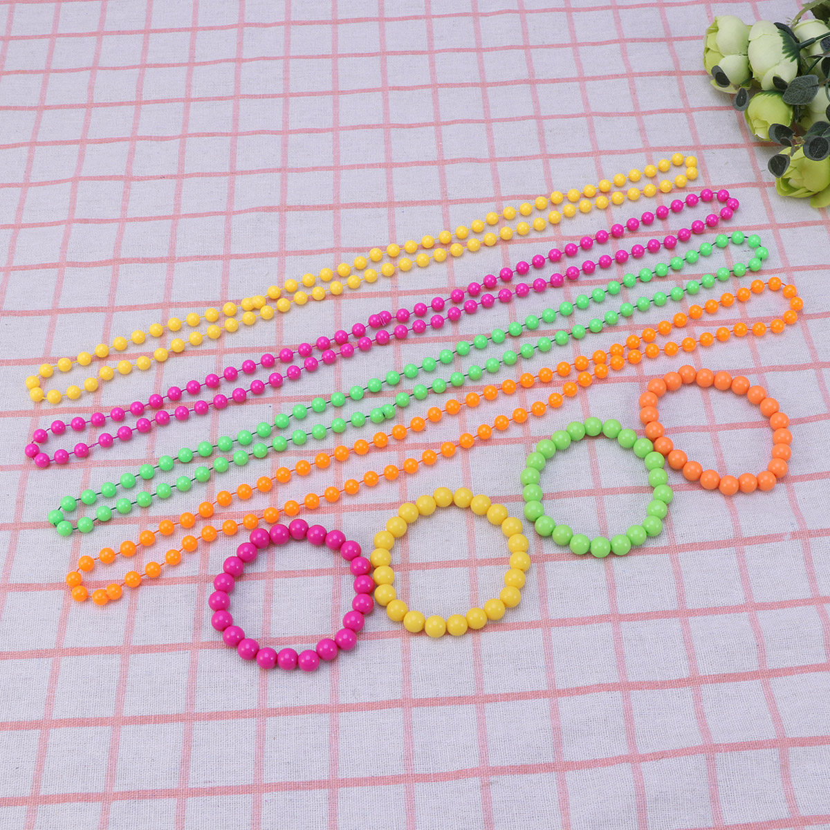 4 قطع قلادة خرز بلاستيكية للنس - مراجعة Women'S Accessories In The 80S وسعره