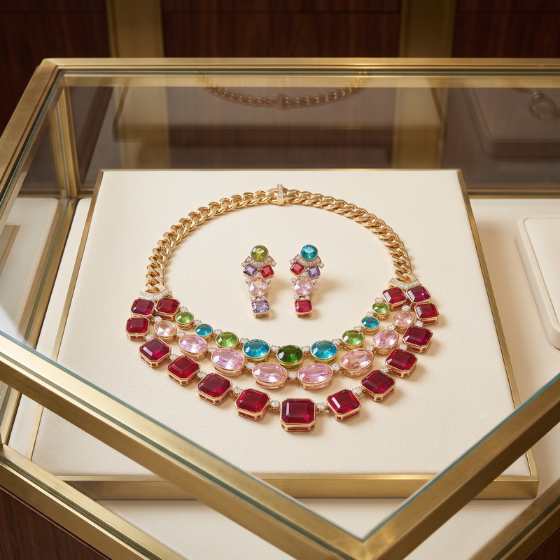 أقراط وقلادة على الطراز الأورو - مراجعة Layered Necklace Set وسعره