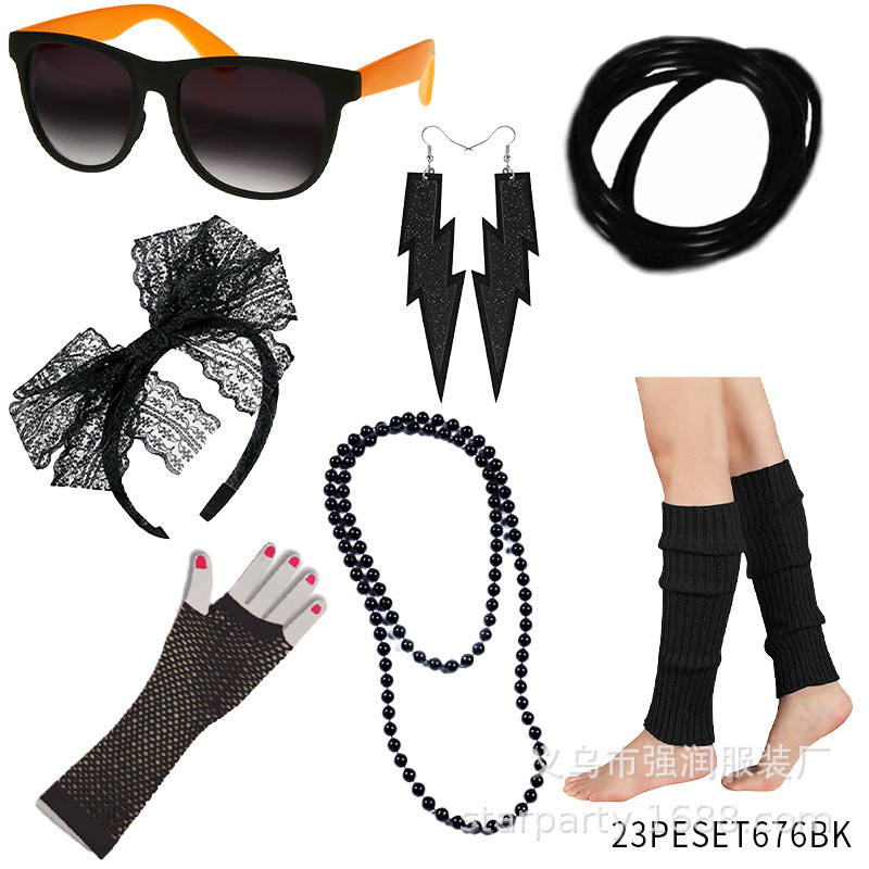 مجموعة إكسسوارات حفلات التنكر  - مراجعة Women'S Accessories In The 80S وسعره