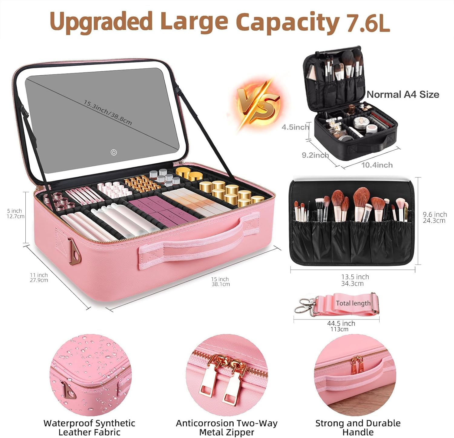 حقيبة مكياج كبيرة السعة 15''×1 - مراجعة Women Accessories Organizer وسعره
